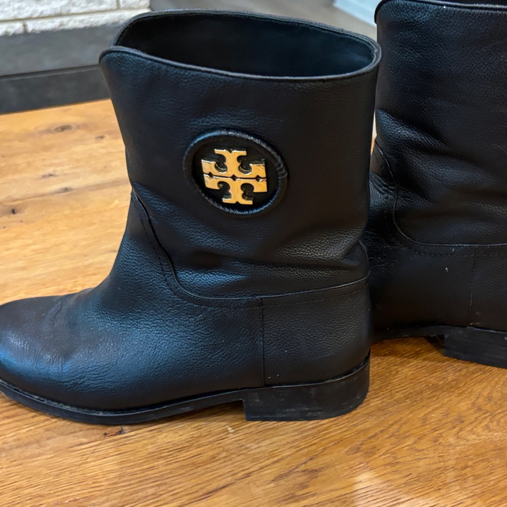 Tory Burch Black Leather Ankle Boots